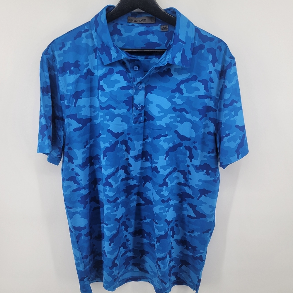 G/FORE Mapped Camo Tech Golf Polo Shirt Size Large